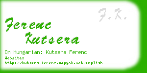 ferenc kutsera business card